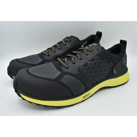 Timberland Pro Mens Sz 14 Reaxion Composite Safety Toe Black Yellow Work Shoes